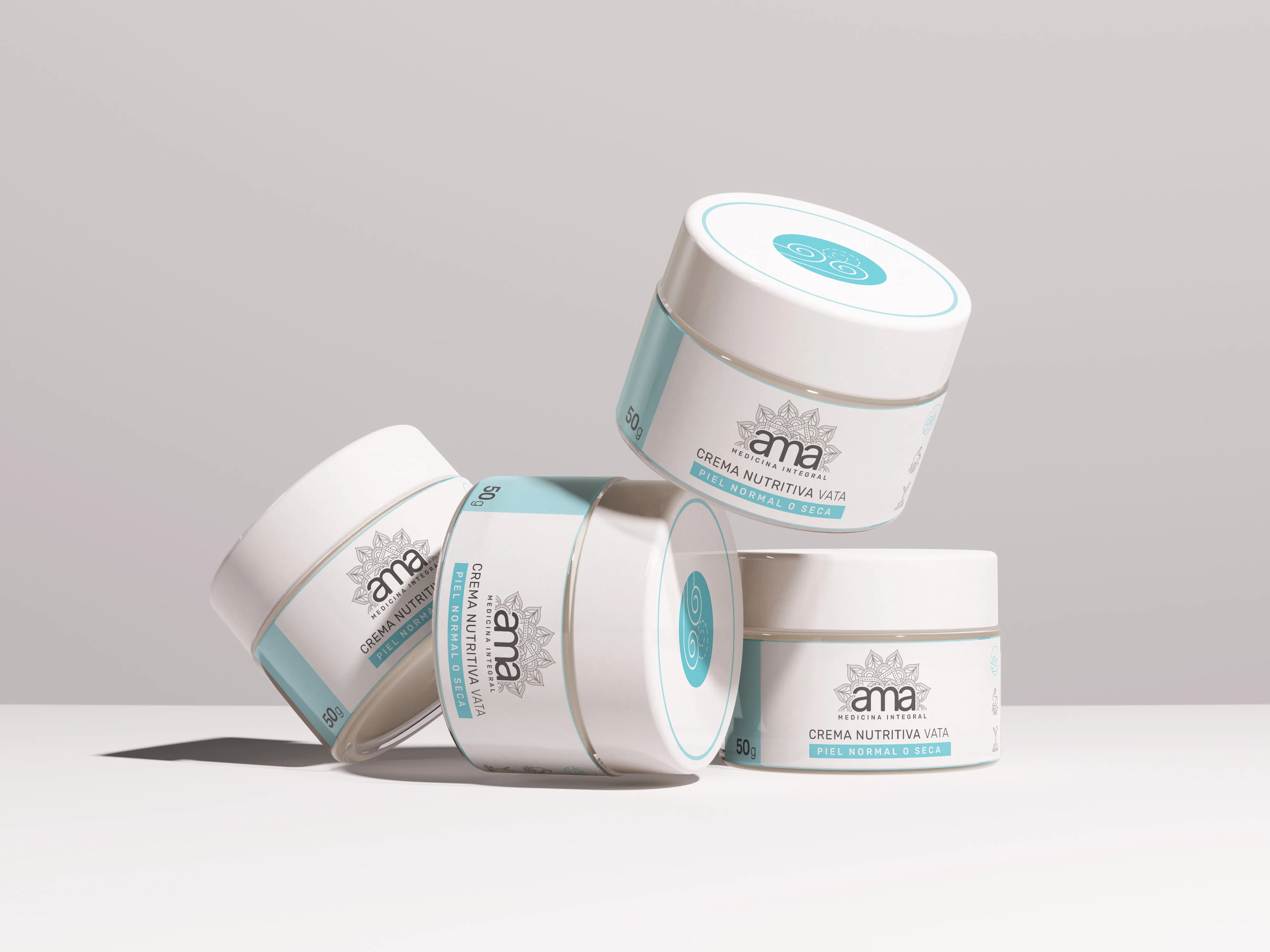 Ama — packaging crema nutritiva, línea Vata