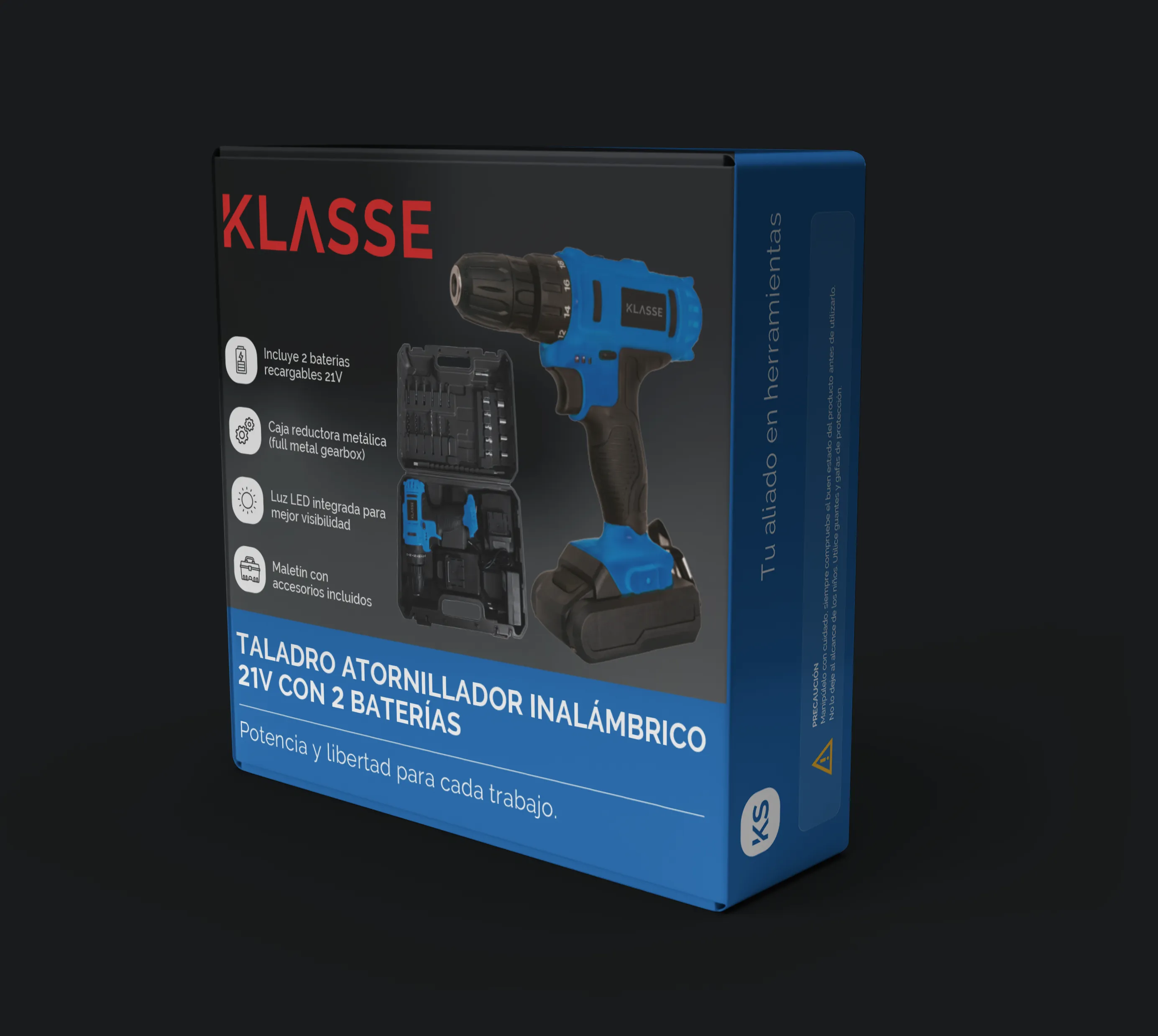 Klasse — packaging taladro, línea azul