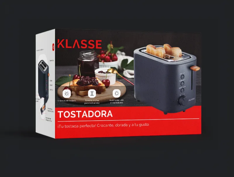 Klasse — packaging tostadora, línea roja