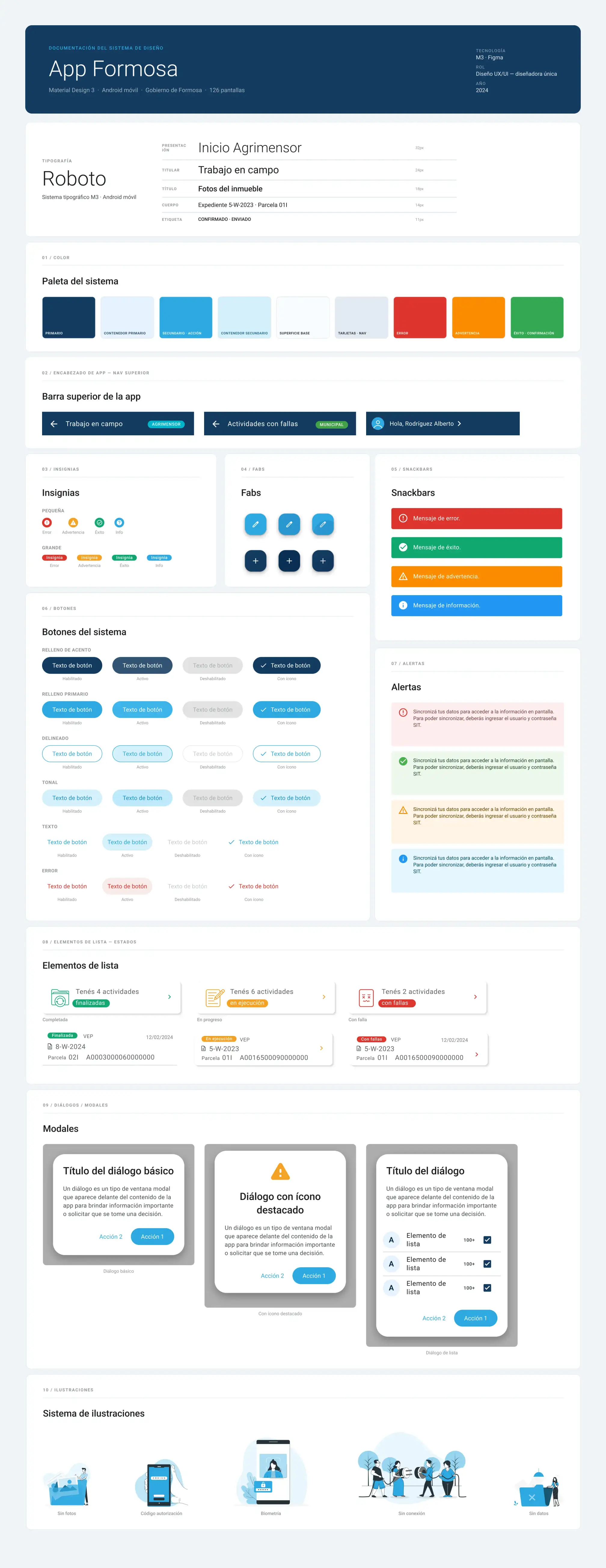 App Formosa — Algunos componentes de sistema de diseño